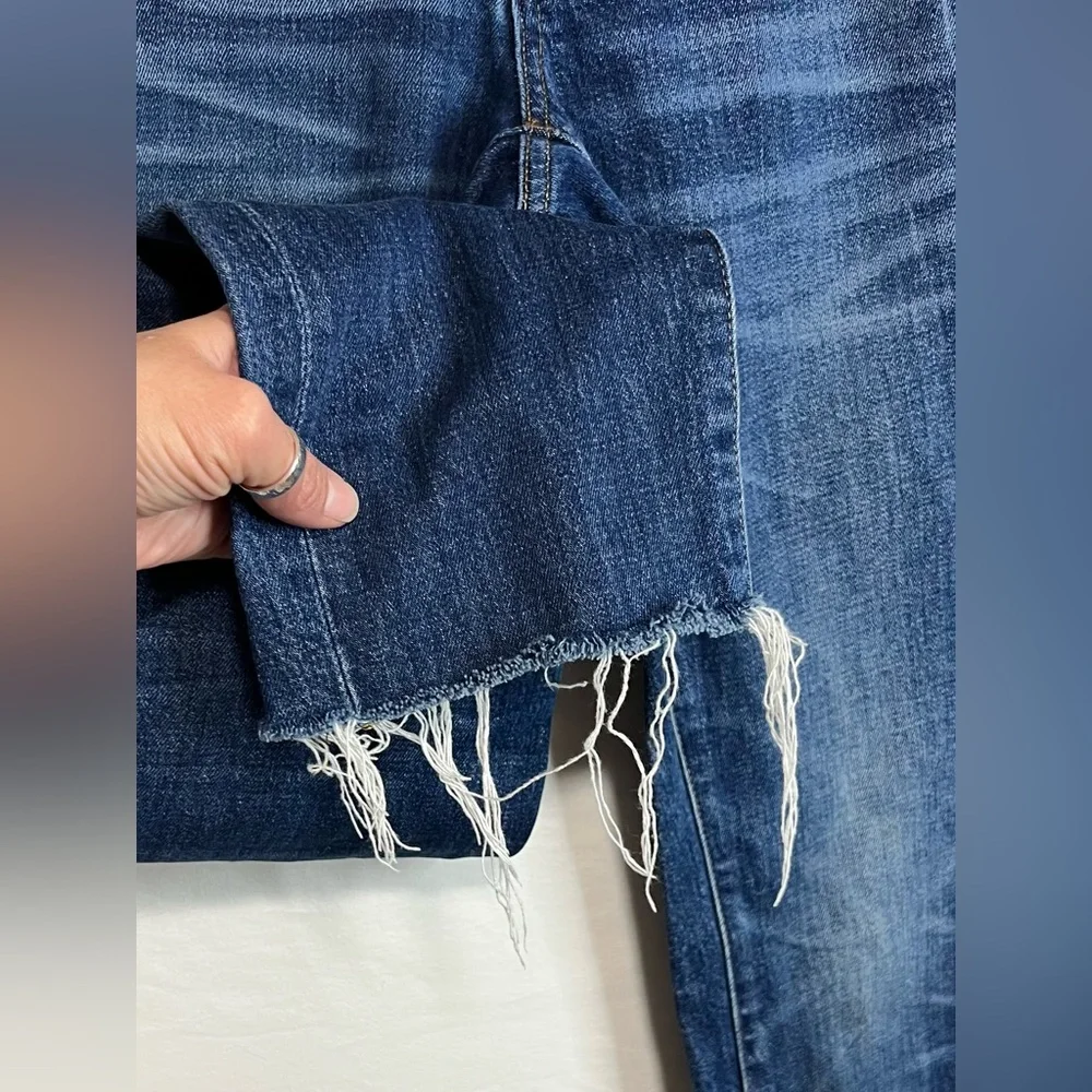 Madewell The Slim Boyjean: Raw-Hem Edition Mid Rise Denim Classic Straight Leg